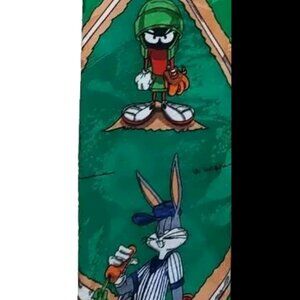 Looney tunes Tie Vintage Baseball Bugs Taz Marvin Necktie